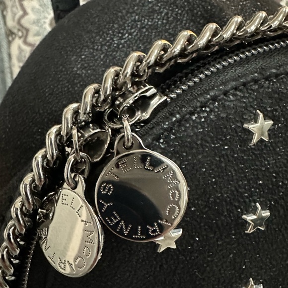 ❌SOLD❌ Stella McCartney Small Black Faux Leather Falabella Star Backpack - Picture 4 of 10